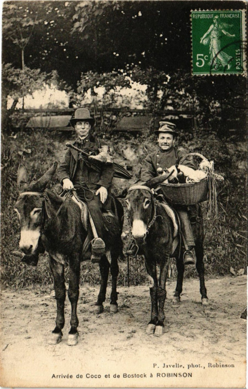 Carte postale ancienne Robinson Arrivée de Coco et d Bostock