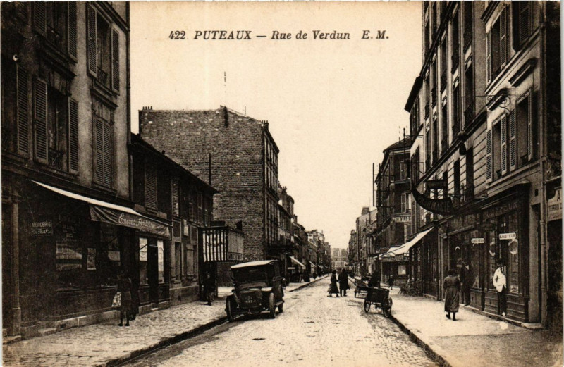 Carte postale ancienne Puteaux Rue de Verdun à Puteaux