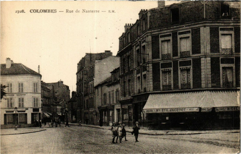 Carte postale ancienne Colombes Rue de Nanterre à Colombes
