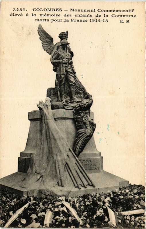Carte postale ancienne Colombes Monument Commémoratif-Mémoire des enfants de la Commerce à Colombes