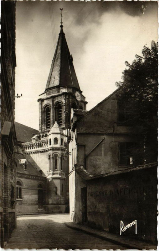 Carte postale ancienne Colombes Le Clocher de l'Eglise Saint Pierre Saint Paul à Colombes