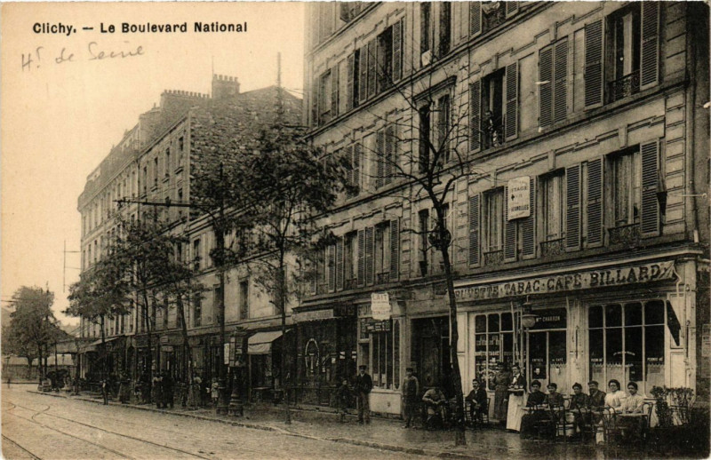 Carte postale ancienne Le Boulevard National à Clichy