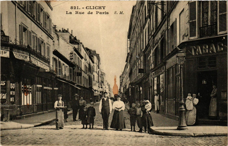 Carte postale ancienne La Rue de Paris à Clichy