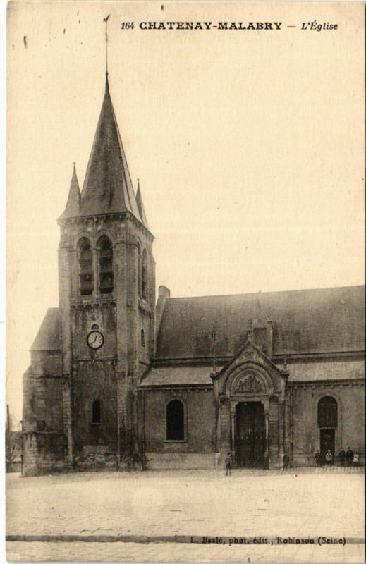 Carte postale ancienne L'Eglise à Châtenay-Malabry