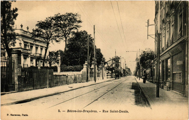 Carte postale ancienne Becon les Bruyeres RueSaint-Denis