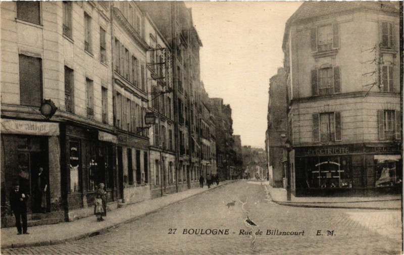 Carte postale ancienne Boulogne Rue de Billancourt
