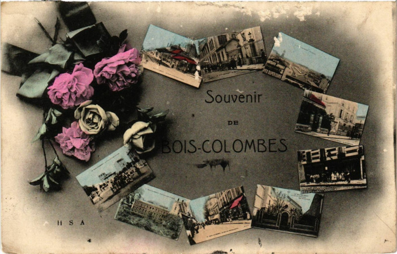 Carte postale ancienne Bois-Colombes Souvenir à Bois-Colombes