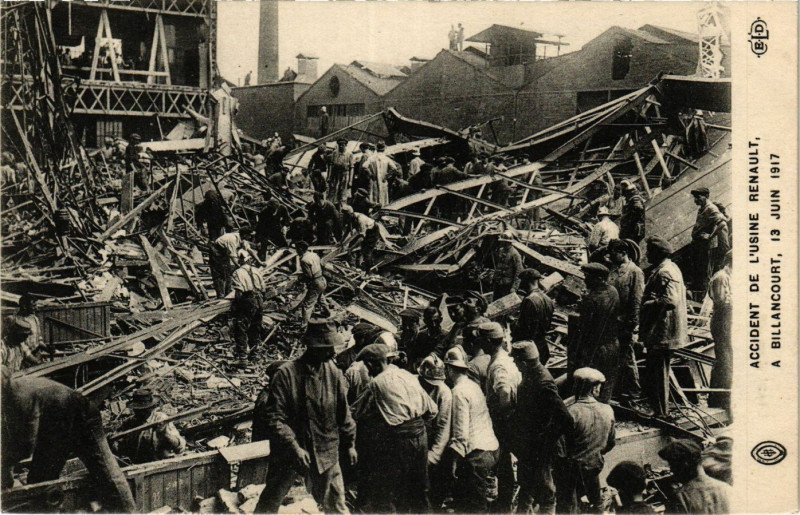 Carte postale ancienne Billancourt Accident de l'Usine Renault