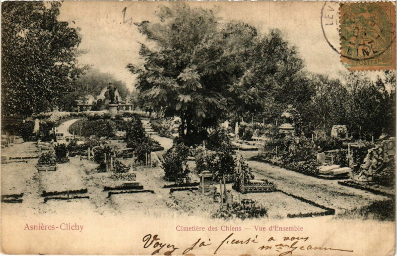 Carte postale ancienne Asnieres Vue d'ensemble, Cimetiere des Chiens France à Asnières-sur-Seine