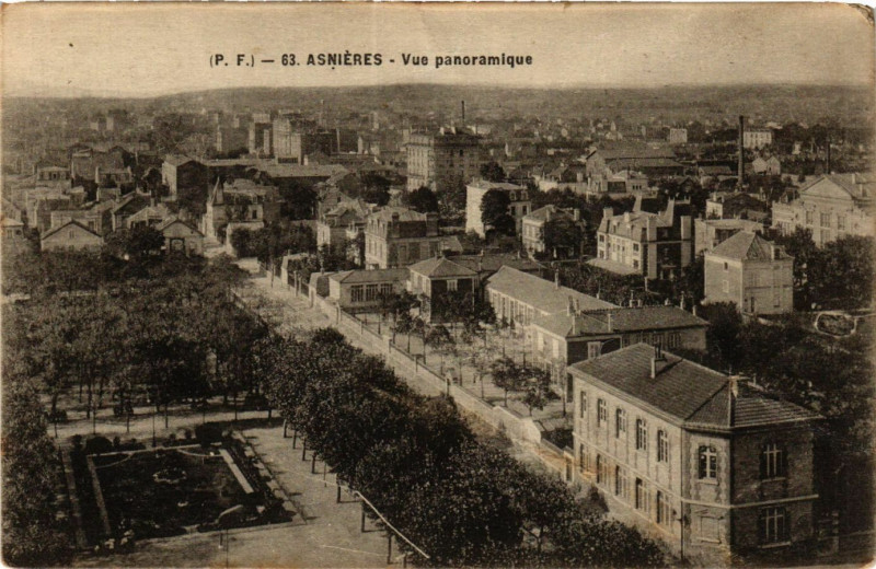 Carte postale ancienne Asnieres Vue panoramique