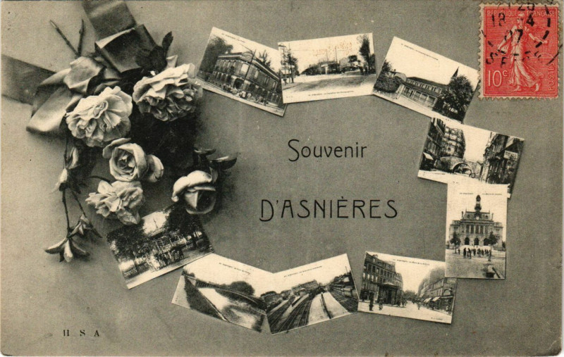 Carte postale ancienne Asnieres Souvenir