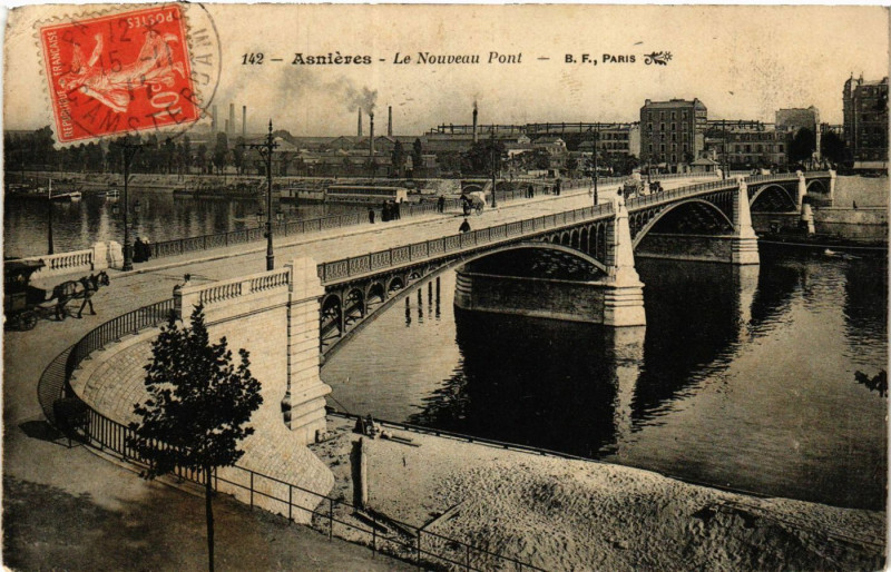 Carte postale ancienne Asnieres Le Nouveau Pont France à Clichy