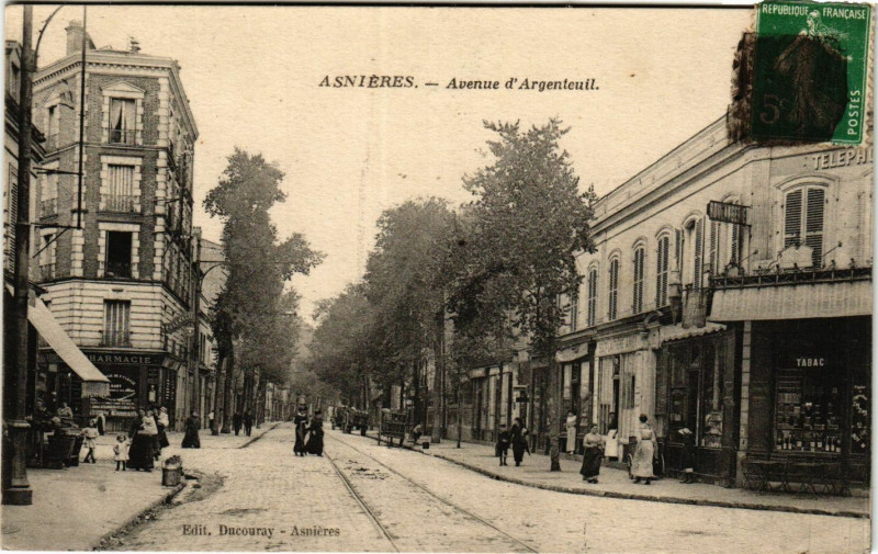 Carte postale ancienne Asnieres Avenue d'Argenteuil