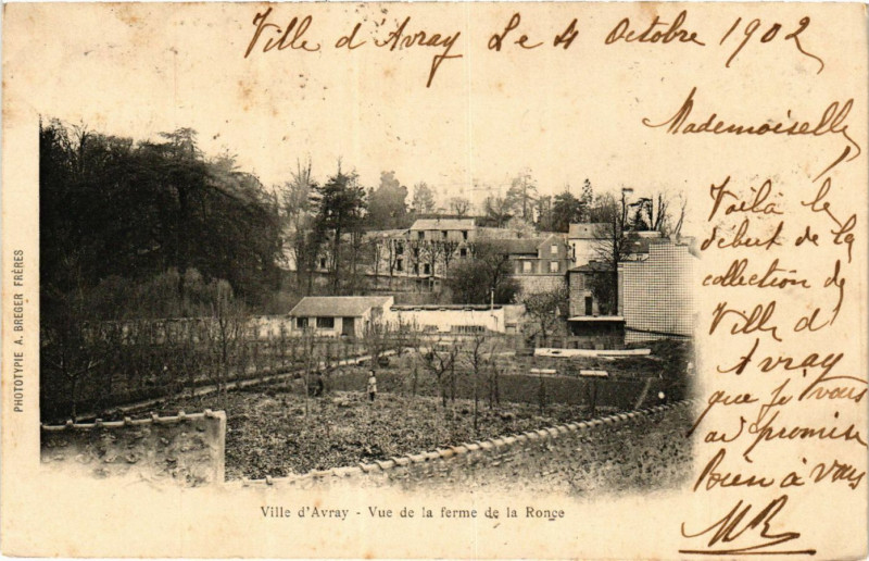 Carte postale ancienne Ville d'Avray Vue de la ferme de la Ronce à Ville-d'Avray