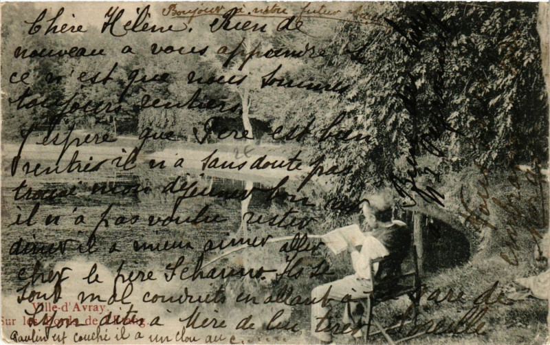 Carte postale ancienne Ville d'Avray Sur les Bords de l'Etang à Ville-d'Avray