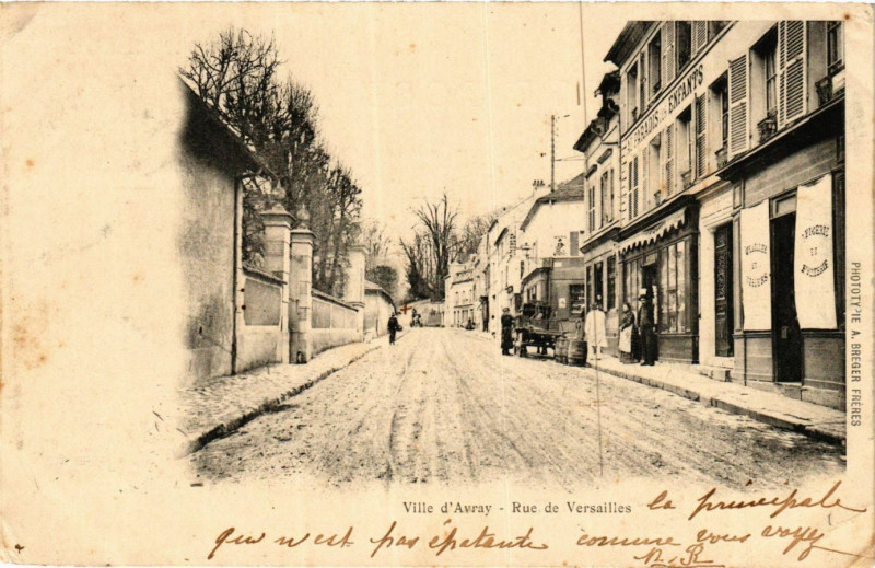 Carte postale ancienne Ville d'Avray Rue de Versailles à Ville-d'Avray