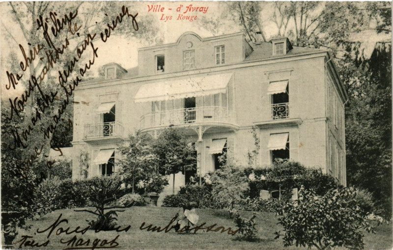 Carte postale ancienne Ville d'Avray Lys Rouge à Ville-d'Avray