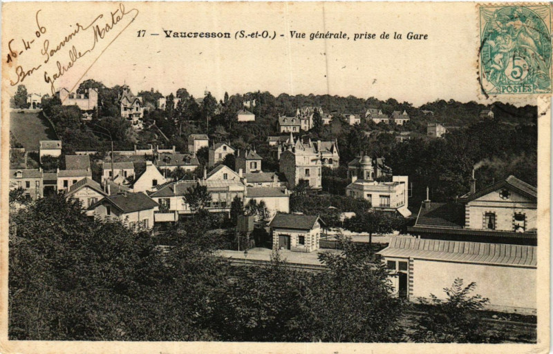 Carte postale ancienne Vaucresson Vue générale, prise de la Gare à Vaucresson