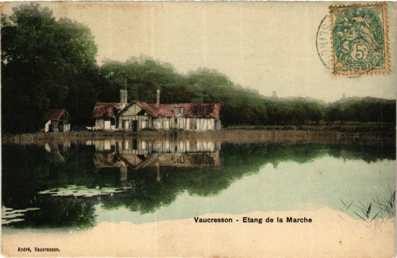 Carte postale ancienne Vaucresson Etang de la Marché à Vaucresson