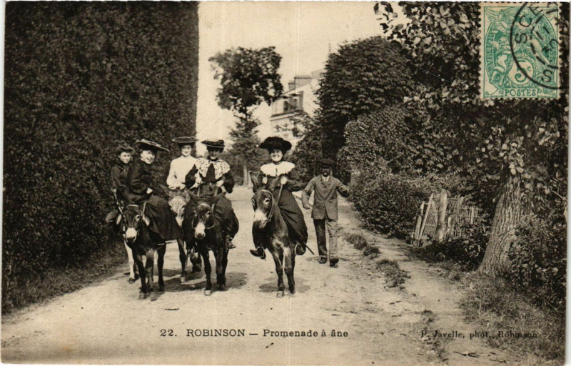 Carte postale ancienne Robinson Promenade á áne
