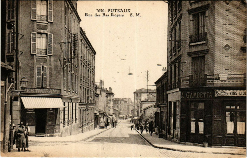 Carte postale ancienne Puteaux Rue des Bas Rogers à Puteaux