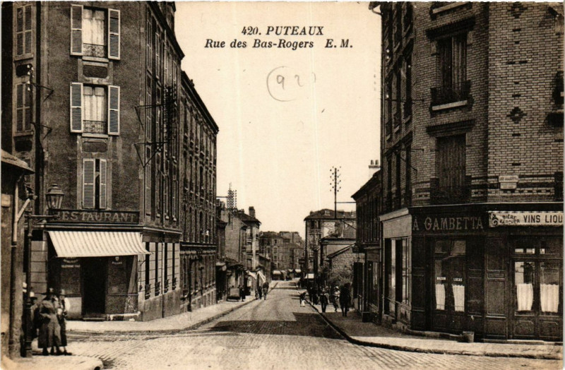 Carte postale ancienne Puteaux Rue des Bas Rogers à Puteaux
