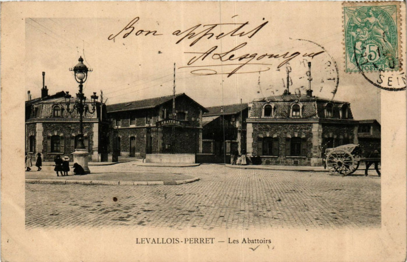 Carte postale ancienne Levallois Perret Les Abattoirs à Levallois-Perret