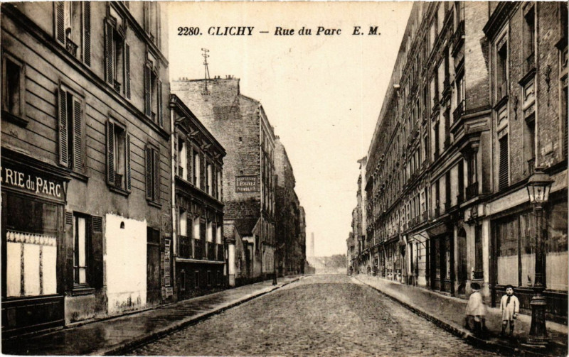 Carte postale ancienne Rue du Parc à Clichy
