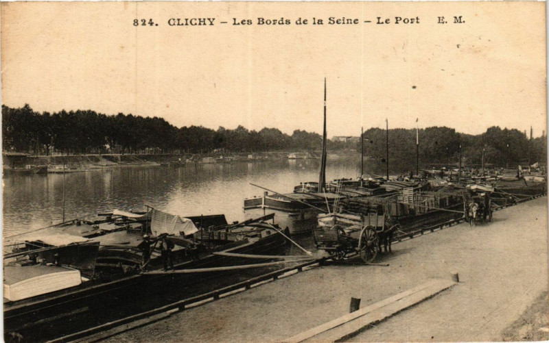 Carte postale ancienne Les Bords de la Seine - Le Port à Clichy