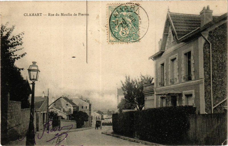 Carte postale ancienne Clamart Rue du Moulin de Pierres à Clamart