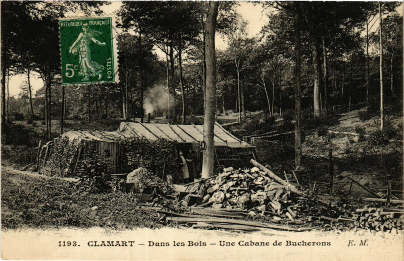 Carte postale ancienne Clamart Dans le Bois-Une Cabane de Bucherons à Clamart