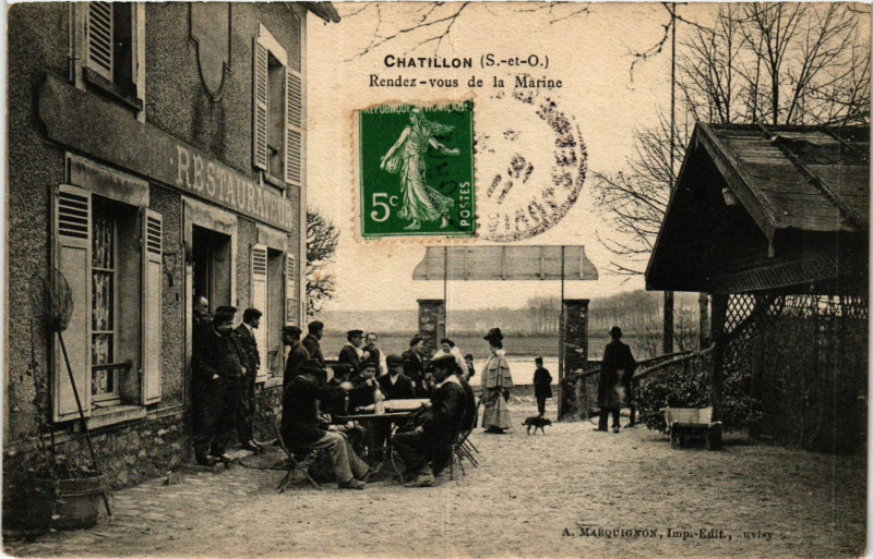 Carte postale ancienne Chatillon Rendez vous de l Marine à Châtillon