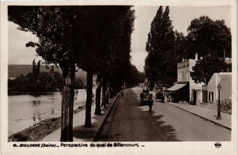 Carte postale ancienne Boulogne Perspective du quai de Billancourt