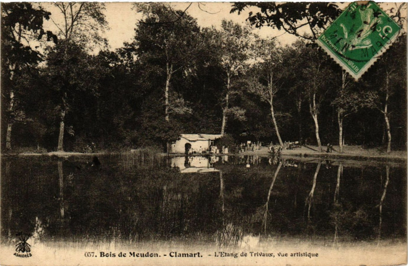 Carte postale ancienne Bois De Meudon-Clamart L'Etang de Trivaux à Clamart