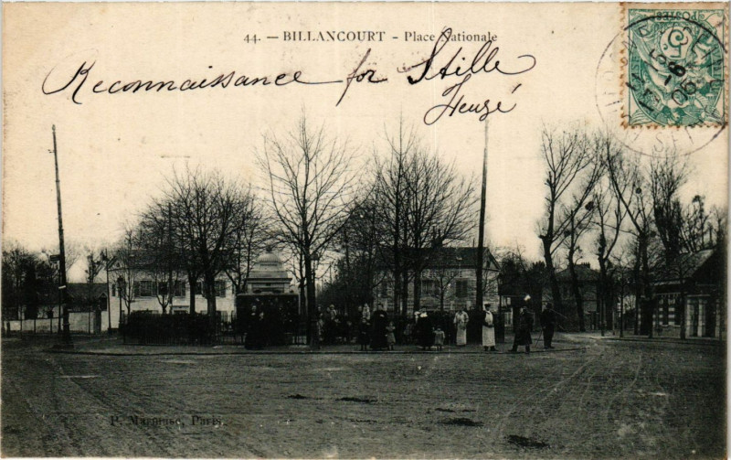 Carte postale ancienne Billancourt Place Nationale