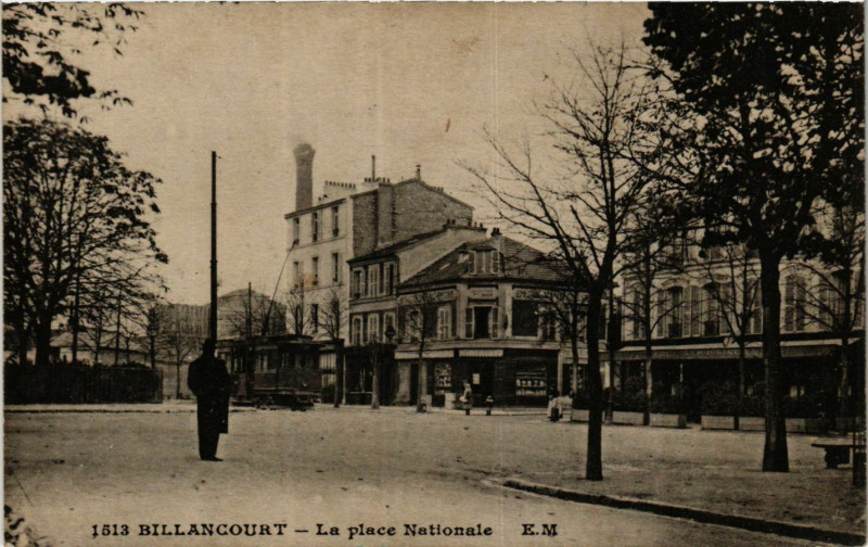 Carte postale ancienne Billancourt La Place Nationale