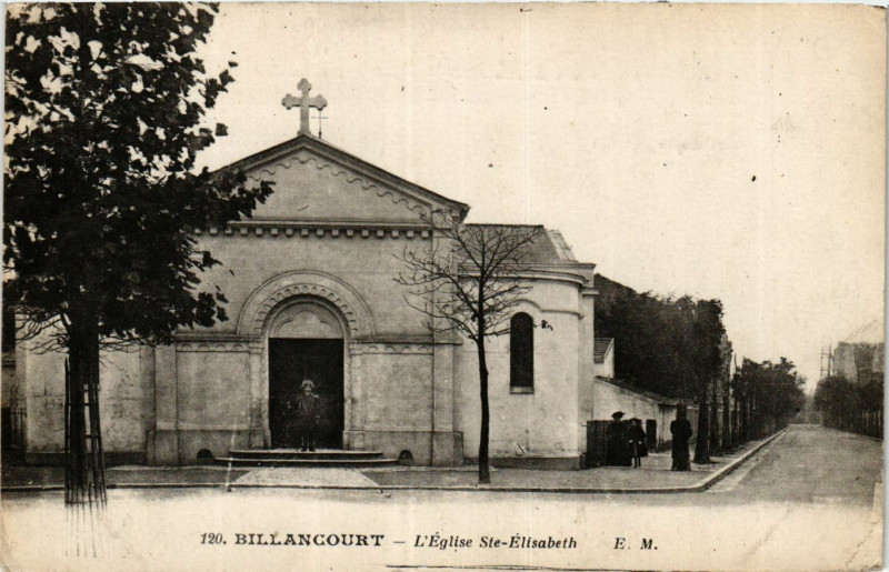 Carte postale ancienne Billancourt L'EgliseSainte-Elisabeth