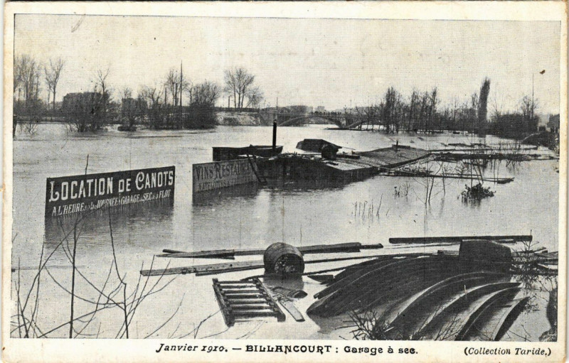 Carte postale ancienne Billancourt Garage á see