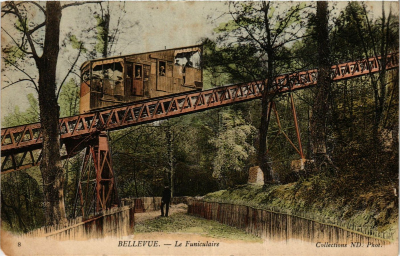 Carte postale ancienne Bellevue Le Funiculaire