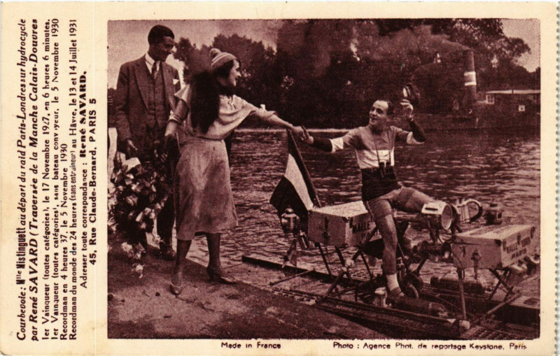 Carte postale ancienne Traversée de la Manche Calais Douvres