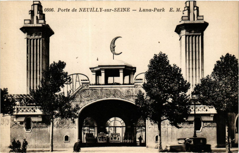 Carte postale ancienne Porte de Neuilly-sur-Seine - Luna-Park à Paris 17e