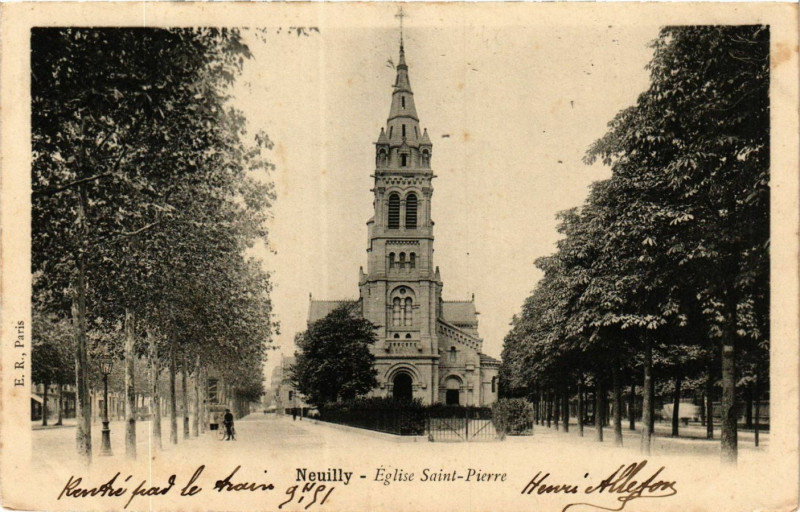 Carte postale ancienne Neuilly Eglise Saint Pierre