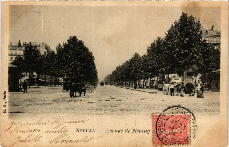 Carte postale ancienne Neuilly Avenue de Neuilly