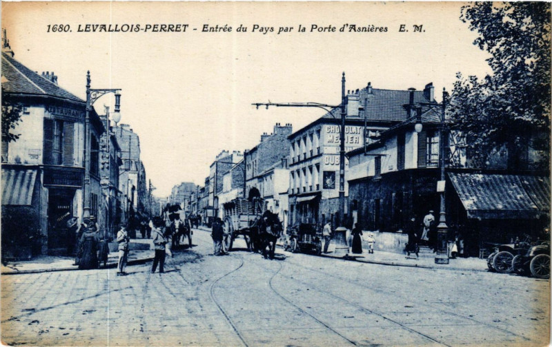 Carte postale ancienne Levallois Perret Entrée du Pays par la Porte d'Asniéres à Levallois-Perret