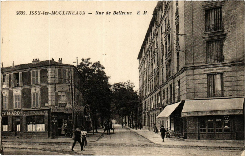 Carte postale ancienne Issy les Moulineaux Rue de Bellevue à Issy-les-Moulineaux