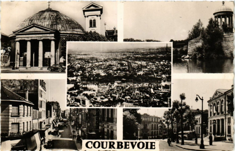 Carte postale ancienne Courbevoie Souvenir à Courbevoie