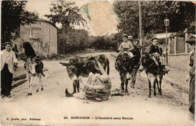 Carte postale ancienne Robinson - L'Omelette sans Beurre