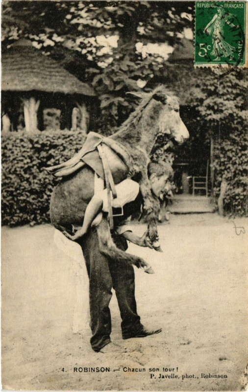Carte postale ancienne Robinson - Chacun son tour