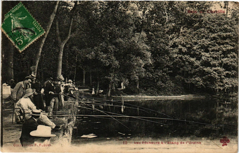 Carte postale ancienne Les Pecheurs a l'Etang de l'Ursins