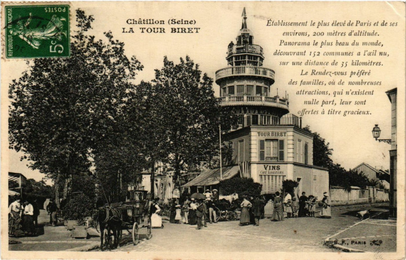 Carte postale ancienne Chatillon - La Tour Biret à Châtillon